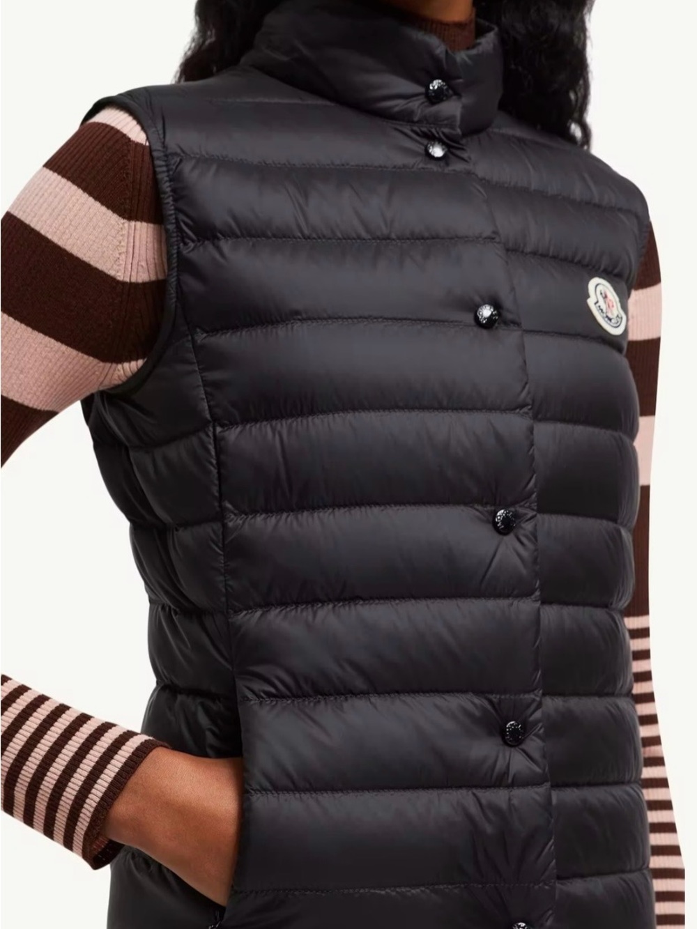 Moncler Liane Quilted Black Vest with Real Down - Picture 3 of 16